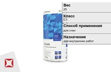 Плиточный клей EVERMIX C1 25 кг для внутренних работ в Караганде