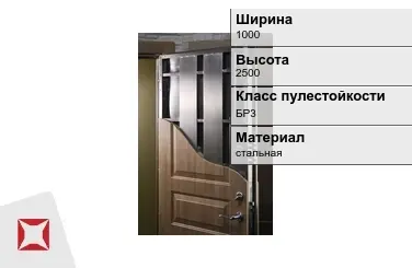 Пуленепробиваемая дверь с эмалевым покрытием 1000х2500 мм в Караганде