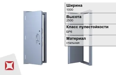 Пуленепробиваемая дверь с порошковым покрытием 1000х2500 мм в Караганде